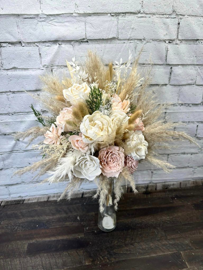 Elegant sola wooden flowers arrangement