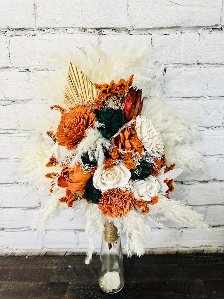 Elegant sola wooden flowers arrangement