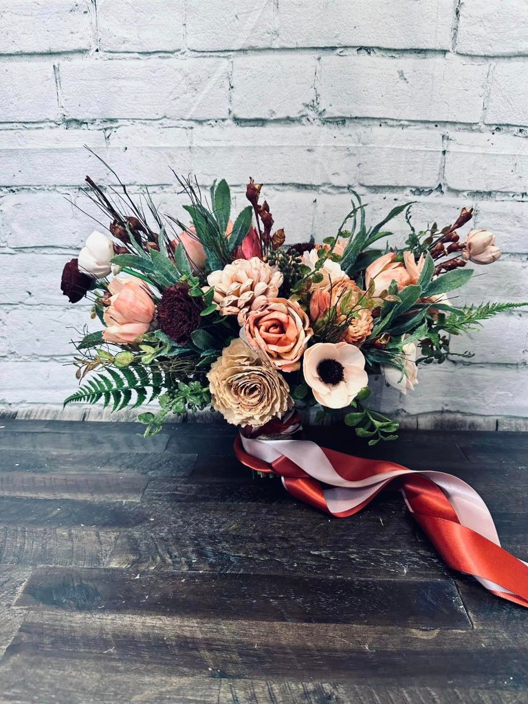 Gorgeous bridal bouquet showcasing a blend of lively and colorful blooms